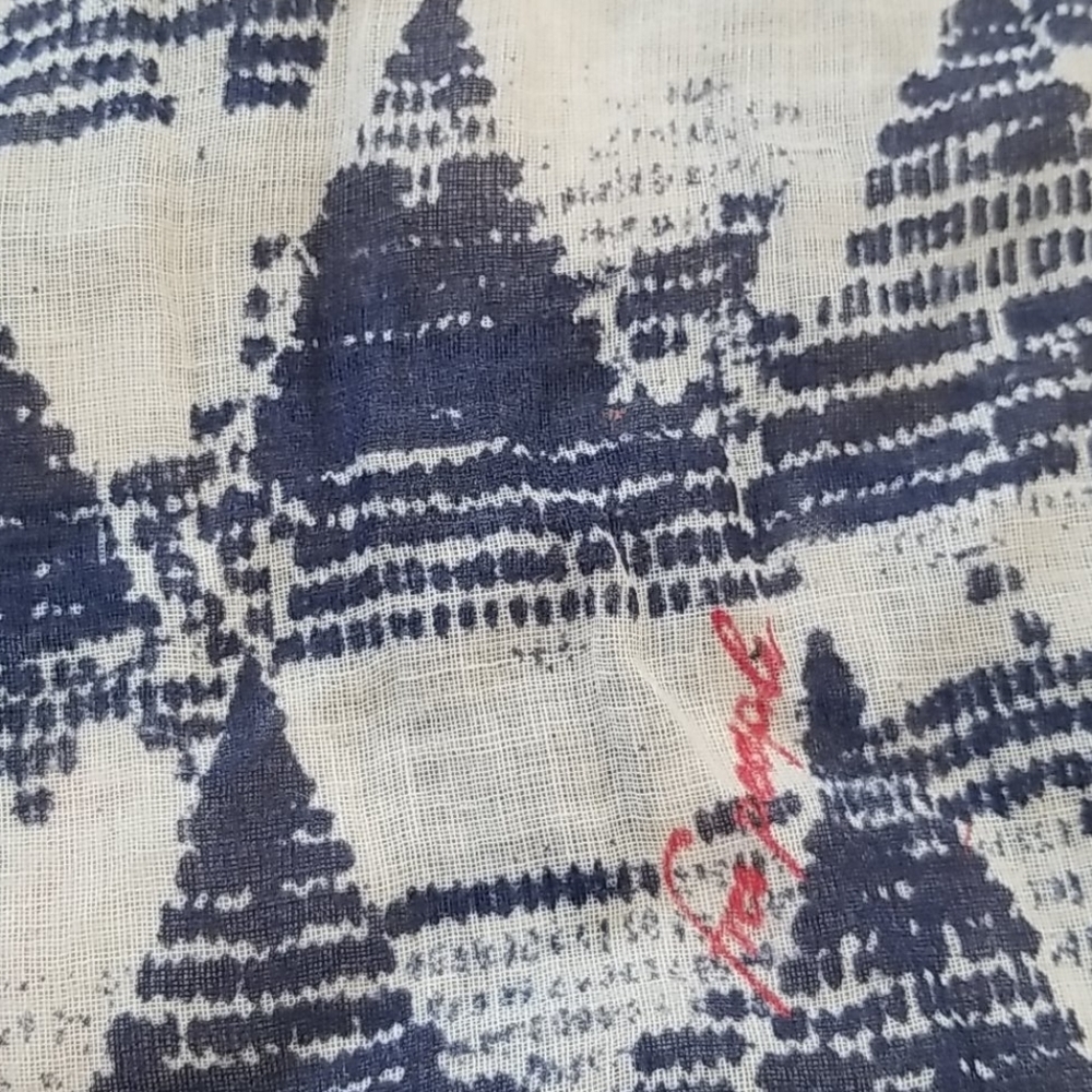 FREE PEOPLE People White/Blue Printed Cloth Bag - Picture 5 of 5